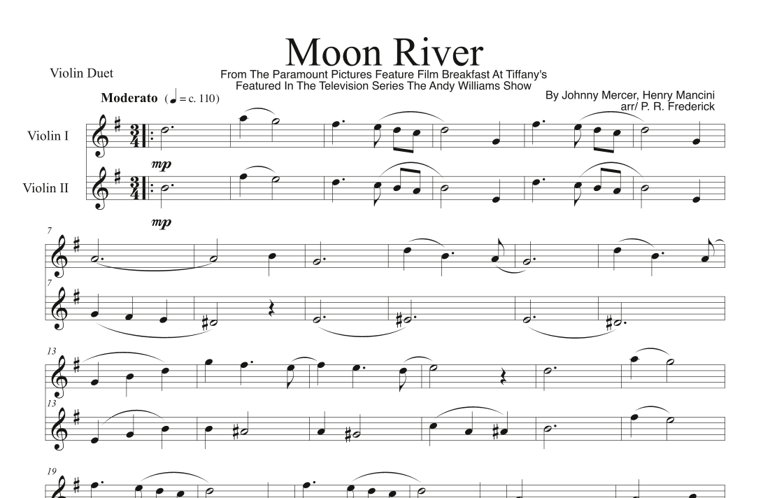 Moon River (arr. P. R. Frederick)