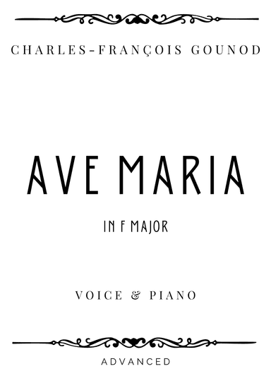 Gounod - Ave Maria in F Major - Advanced (arr. Piacere Music Sheets)