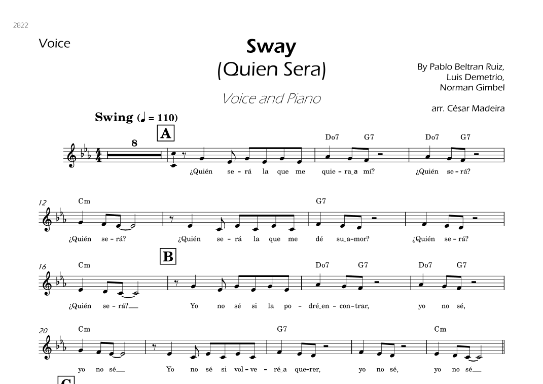 Sway (quien Sera) (arr. César Madeira)