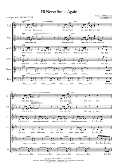 I'll Never Smile Again (arr. Clare Wheeler)