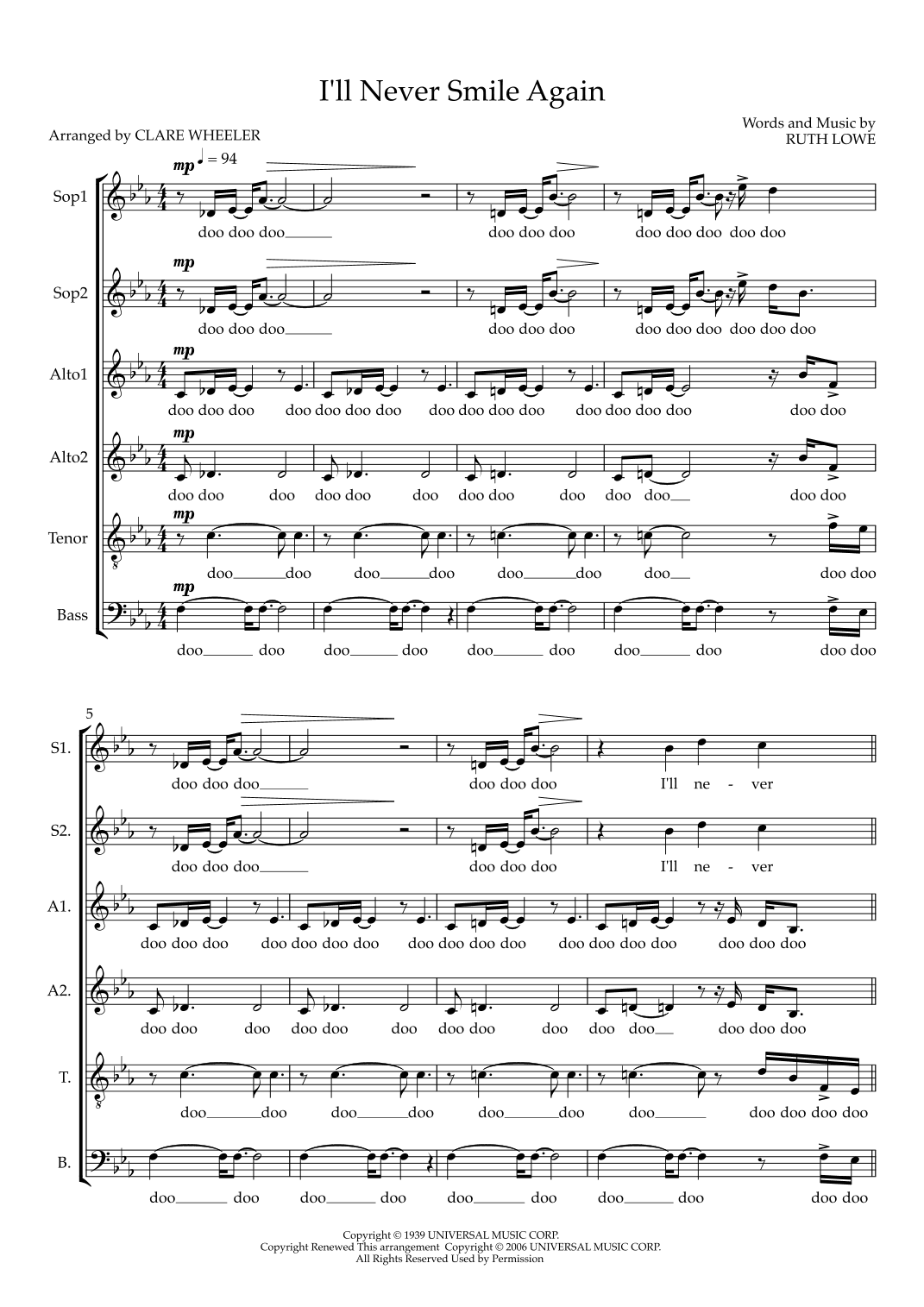 I'll Never Smile Again (arr. Clare Wheeler)