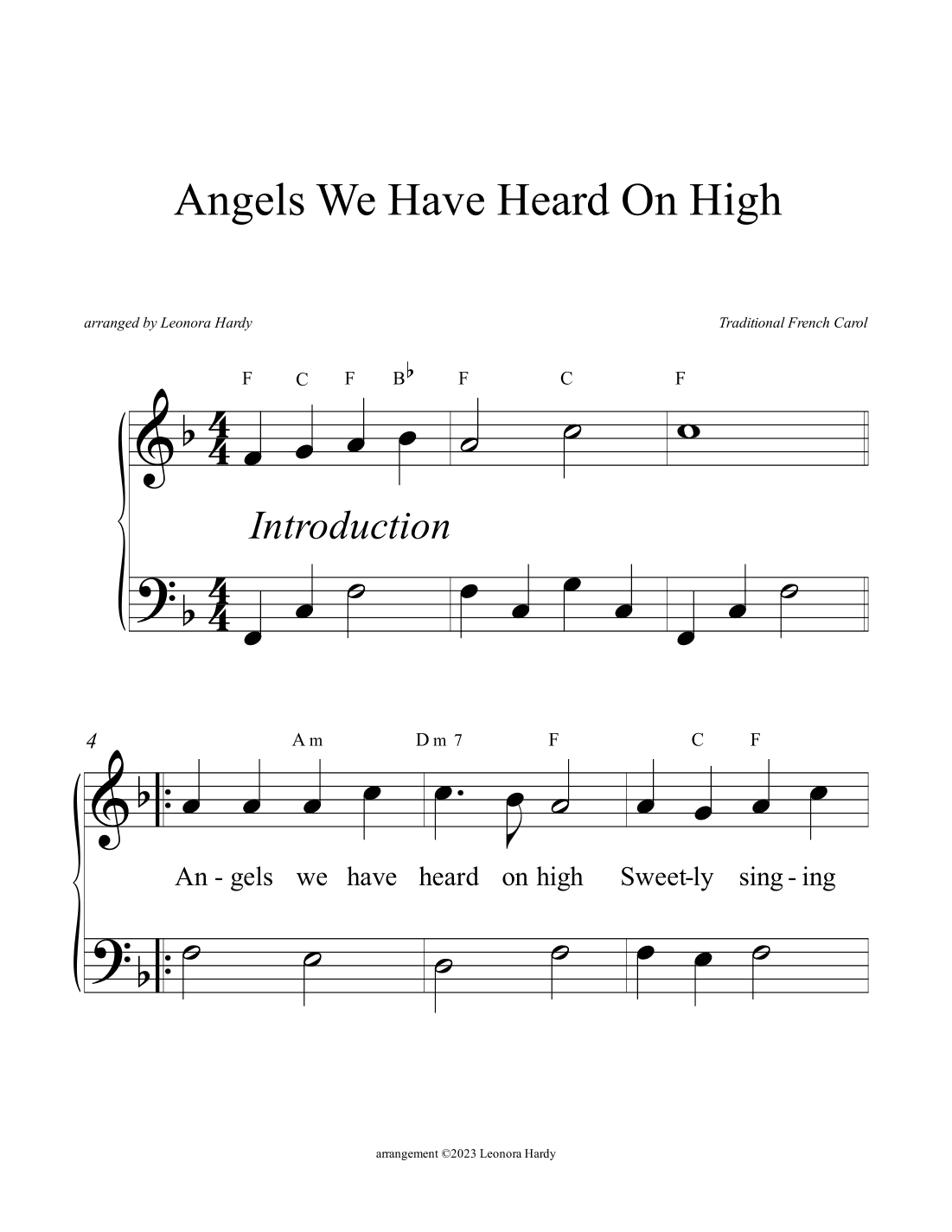 Angels We Have Heard on High (Beginner) (arr. Leonora Hardy)