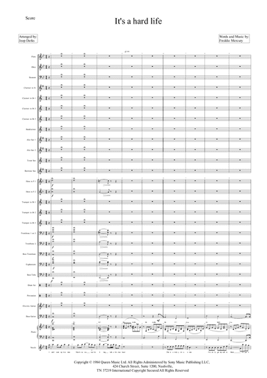 It's A Hard Life (arr. Joop Derks)