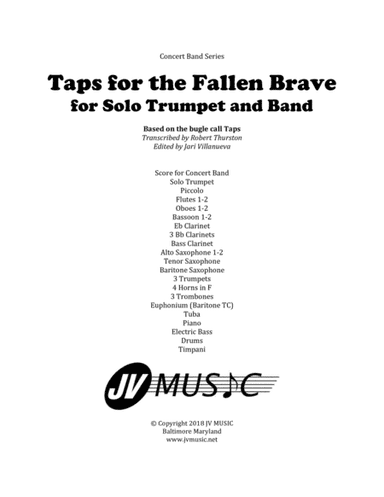 Taps for the Fallen Brave for Solo Trumpet and Band (arr. Robert Thurston, Jari Villanueva)