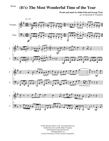 The Most Wonderful Time Of The Year (arr. Kenneth D. Friedrich)