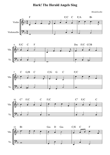 Hark! The Herald Angels Sing (Easy) (arr. Wesley S. SIlva)