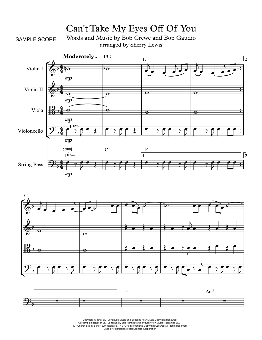 Can't Take My Eyes Off Of You (arr. Sherry Lewis)