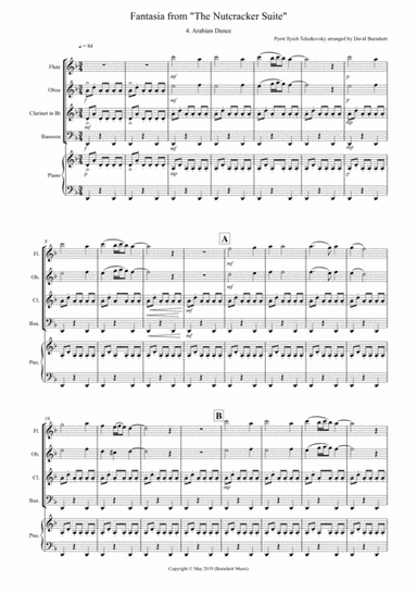 Arabian Dance (Fantasia from Nutcracker) for Wind Quartet (arr. David Burndrett)