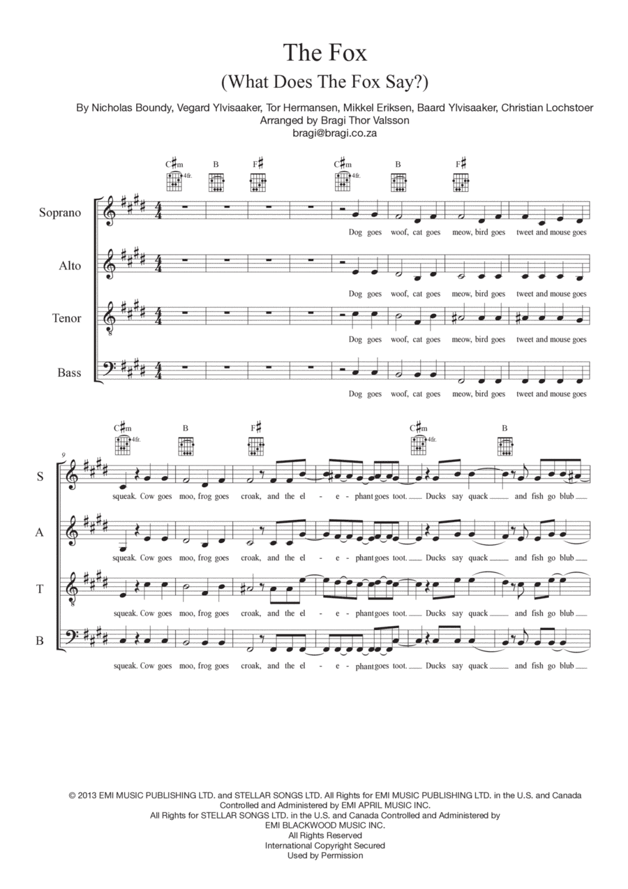 The Fox (arr. Bragi Thor Valsson)