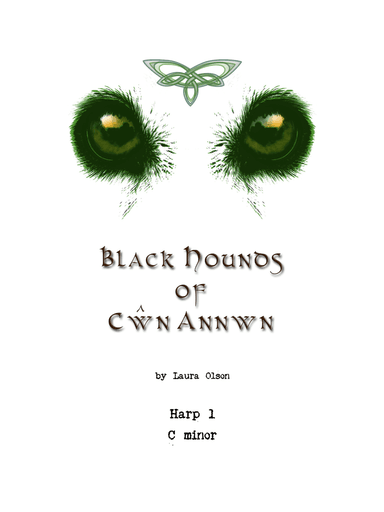 Black Hounds of Cwn Annwn for Harp Ensemble (C minor)-Harp 1 part only