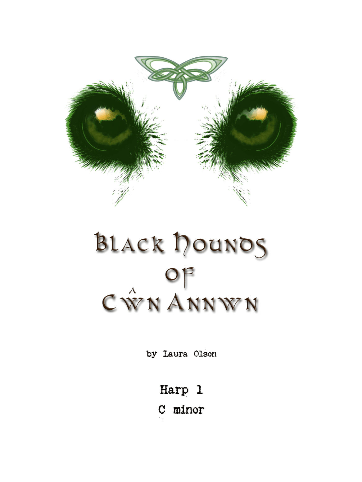 Black Hounds of Cwn Annwn for Harp Ensemble (C minor)-Harp 1 part only