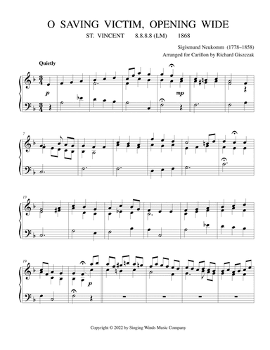 O Saving Victim, Opening Wide  (ST. VINCENT) (arr. Richard Giszczak)