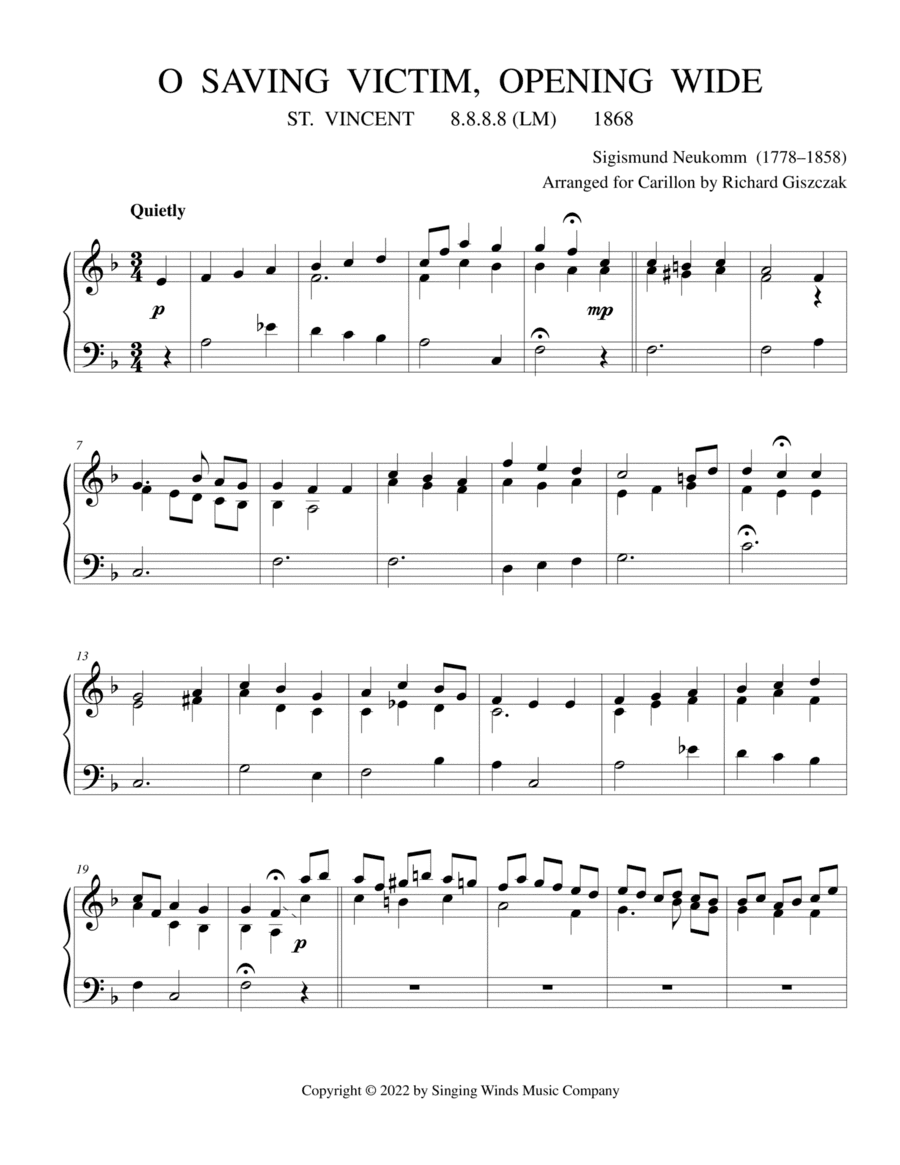 O Saving Victim, Opening Wide  (ST. VINCENT) (arr. Richard Giszczak)