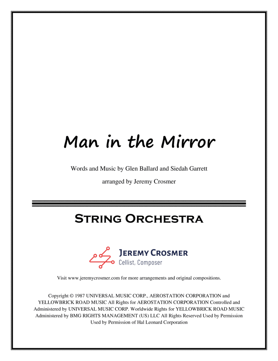 Man In The Mirror (arr. Jeremy Crosmer)