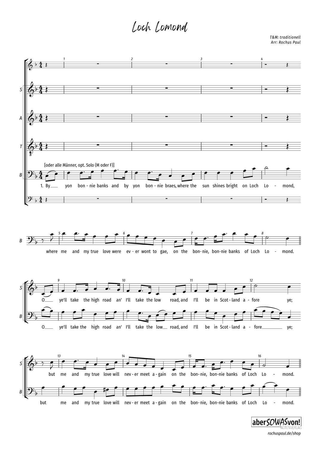 Loch Lomond (arr. Rochus Paul)