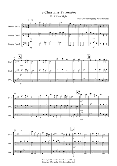 3 Christmas Favourites for Double Bass Trio (arr. David Burndrett)
