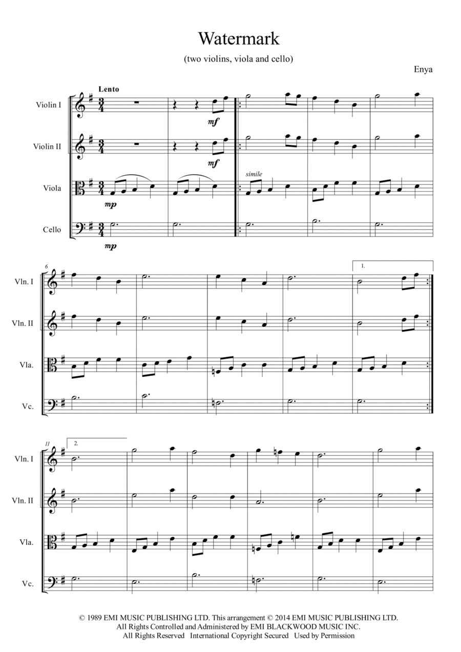 Watermark (arr. Passoni Music)