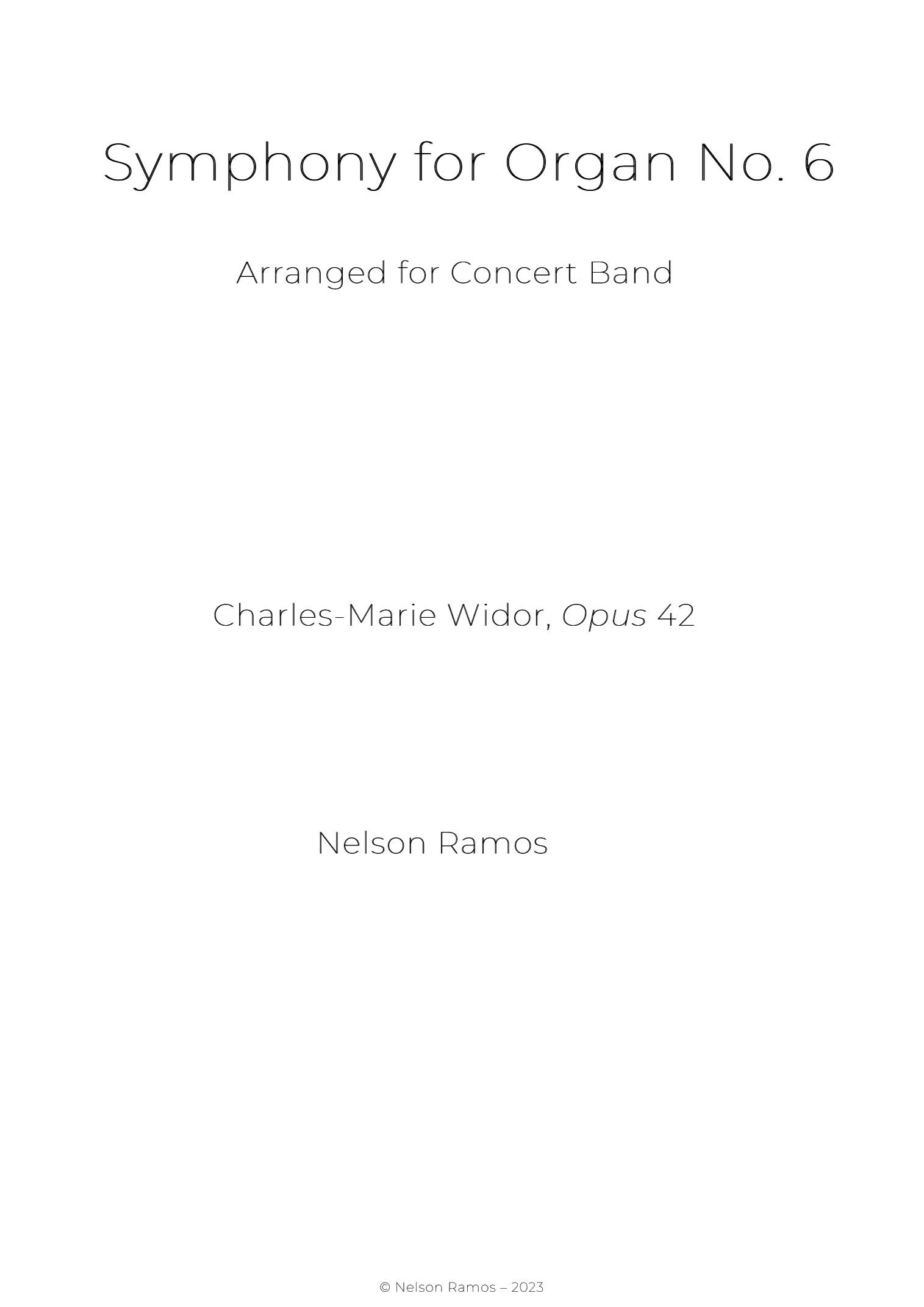 Symphony No. 6 in G minor (arr. Nelson Ramos)