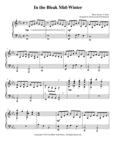 In The Bleak Mid-Winter (arr. Glenn & Jan Christianson)