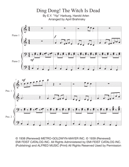 Ding-dong! The Witch Is Dead (arr. April Brahinsky)