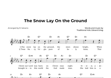 The Snow Lay On the Ground (Key of D-Flat Major) (arr. R. Salvario)