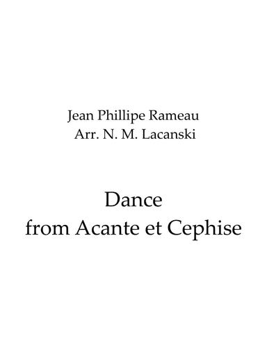 Acante et Cephise - Dance (arr. Nick Lacanski)