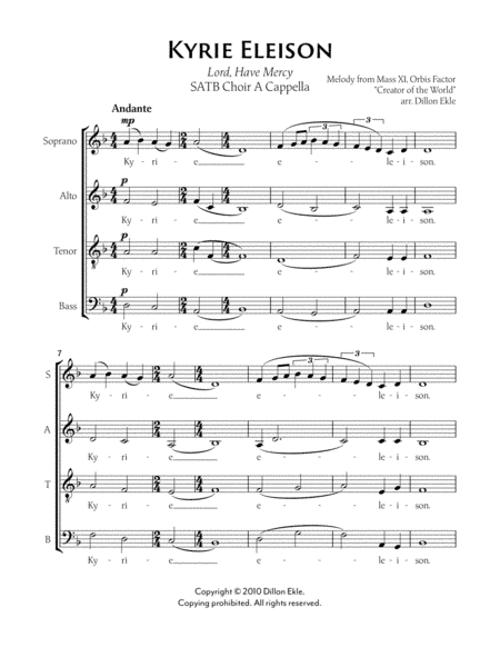 Kyrie Eleison (arr. Dillon Ekle)