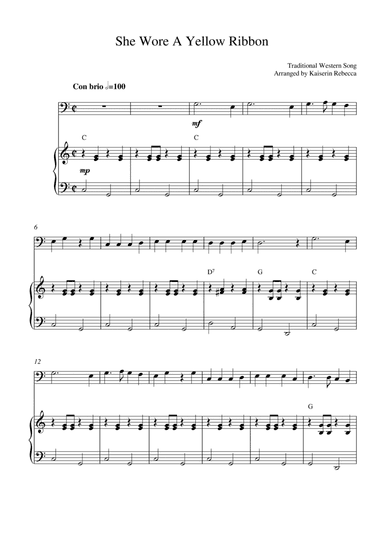 She Wore A Yellow Ribbon (for bassoon solo and piano accompaniment) (arr. Kaiserin Rebecca)