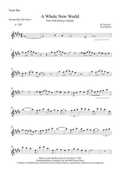 A Whole New World (reprise) (arr. Alex Souza)