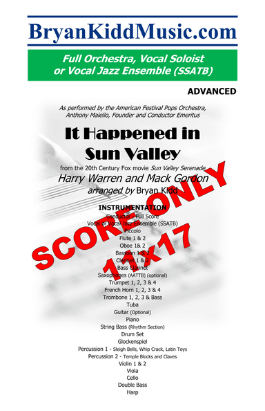 It Happened In Sun Valley - Score Only (arr. Bryan Kidd)