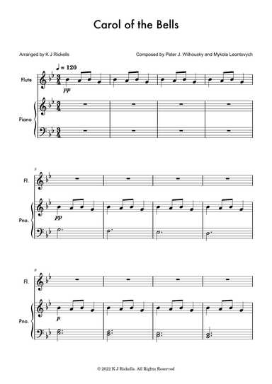 Carol Of The Bells - Flute (arr. K J Rickells)