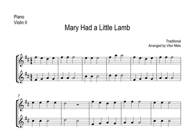 Mary Had a Little Lamb (arr. Vitor Melo)