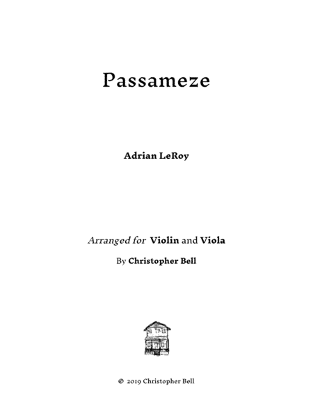 Le Roy - Passameze - For Violin and Viola (arr. Christopher Bell)