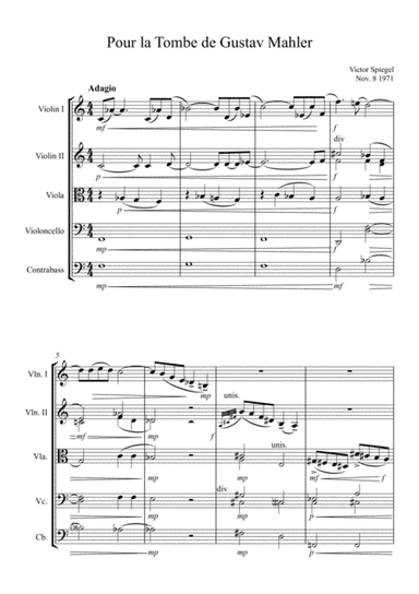 Pour la Tombe de Gustav Mahler