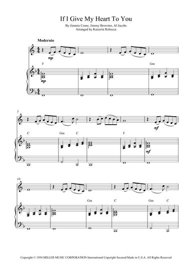 If I Give My Heart To You (arr. Kaiserin Rebecca)