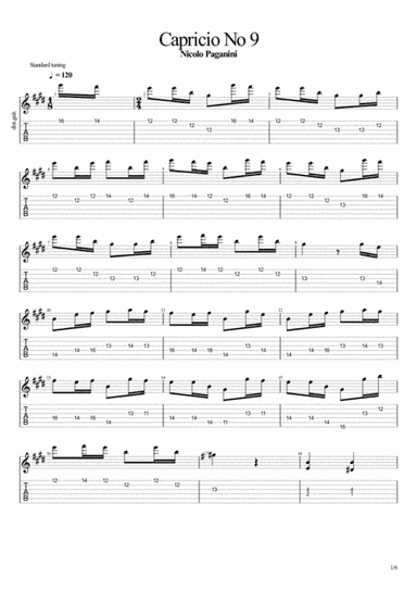 Capricio No 9 Guitar 2 (arr. John Hurford)