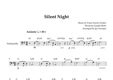 Silent Night For Cello Solo (arr. Jps Arranjos)