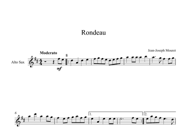 Rondeau - Jean-Joseph Mouret (Alto Sax) (arr. Digital Book Music)