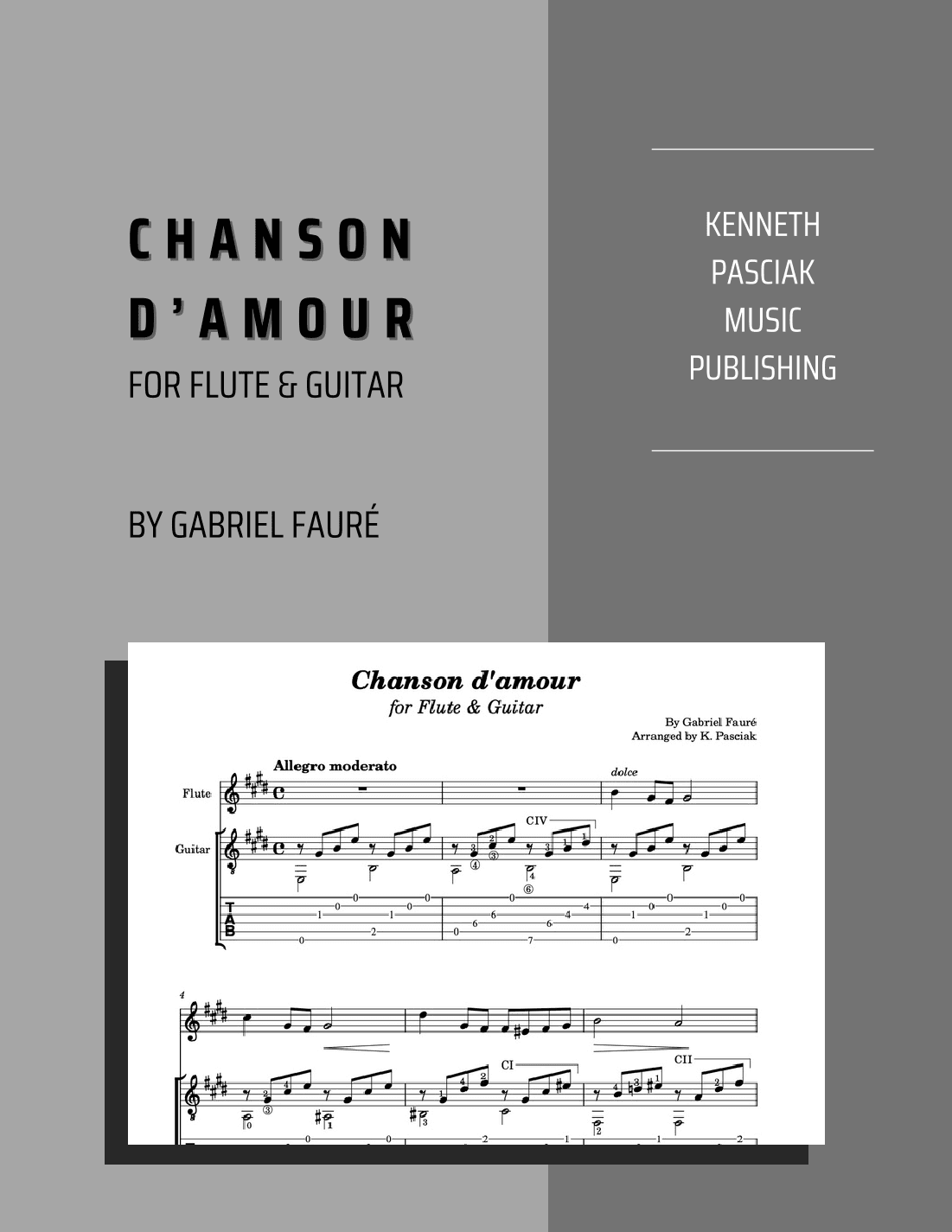 Chanson d'amour (for Flute or Violin & Guitar) (arr. Kenneth Pasciak)