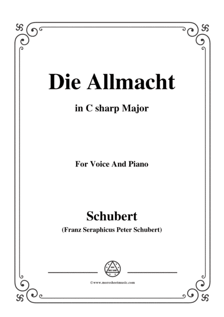 Schubert-Die Allmacht,Op.79 No.2,in C sharp Major,for Voice&Piano (arr. MSM)