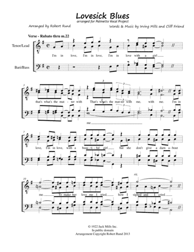 Lovesick Blues (arr. Robert Rund)