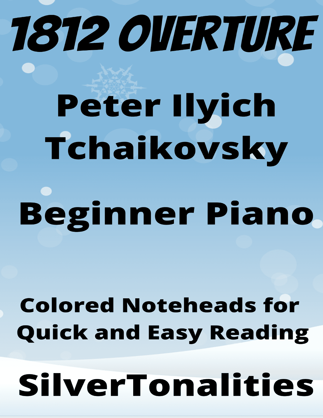 1812 Overture Beginner Piano Sheet Music with Colored Notation (arr. SilverTonalities)