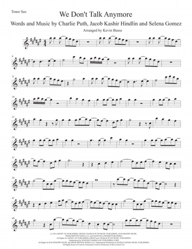 We Don't Talk Anymore (arr. Kevin Busse)