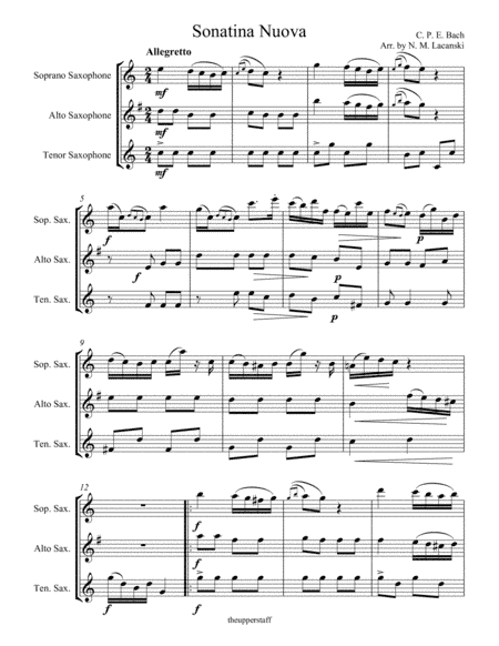 Sonatina Nuova (arr. Nick Lacanski)