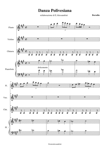 Polovtsian Dance (from Prince Igor) - Andantino. Quartet (arr. Ester Alessandrini)