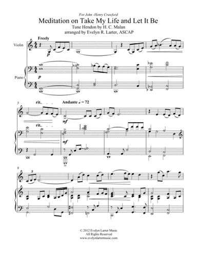 Meditation on Take My Life And Let It Be (arr. Evelyn Larter Music)