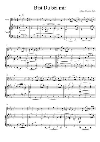 Johann Sebastian Bach - Bist du bei mir (Viola Solo) (arr. André Laitano)