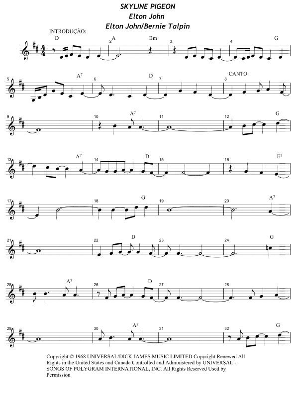 Skyline Pigeon (arr. Heraldo Melo dos Santos)