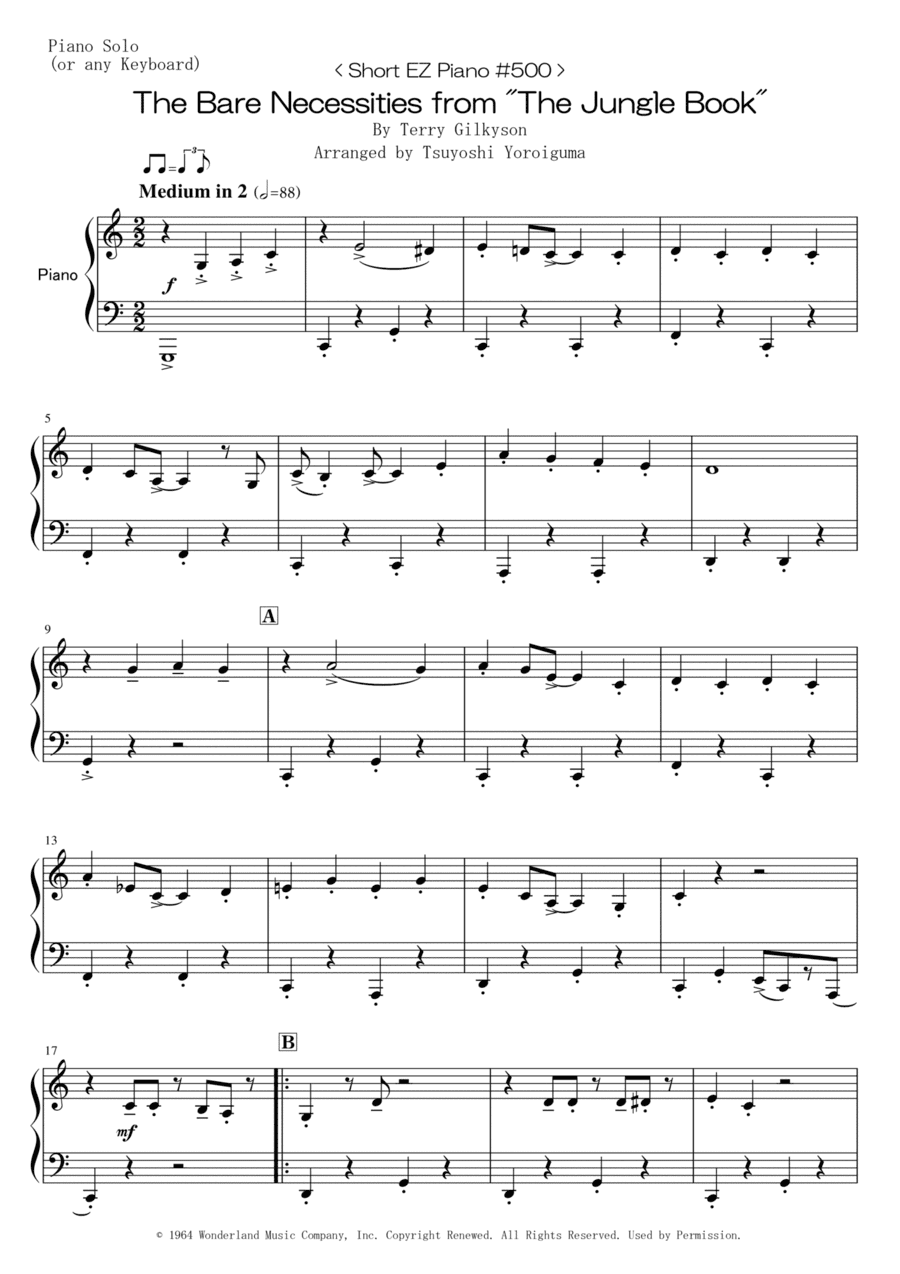 The Bare Necessities (arr. Tsuyoshi Yoroiguma)