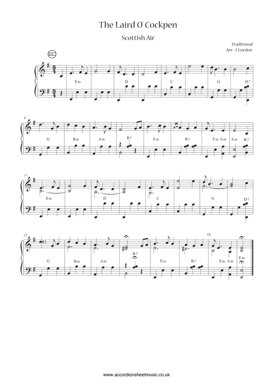 The Laird O' Cockpen (arr. Julia Gordon)